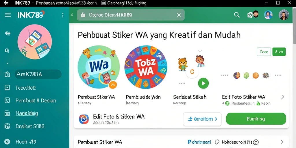 Tampilan antarmuka INK789 yang user-friendly untuk membuat stiker.