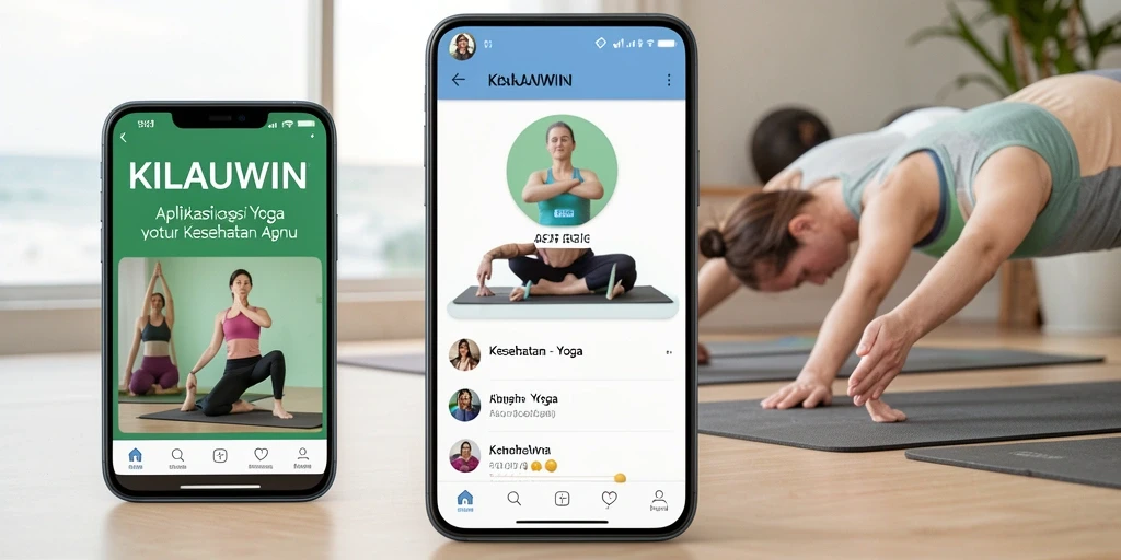 Antarmuka aplikasi KILAUWIN dengan berbagai pilihan sesi Yoga.