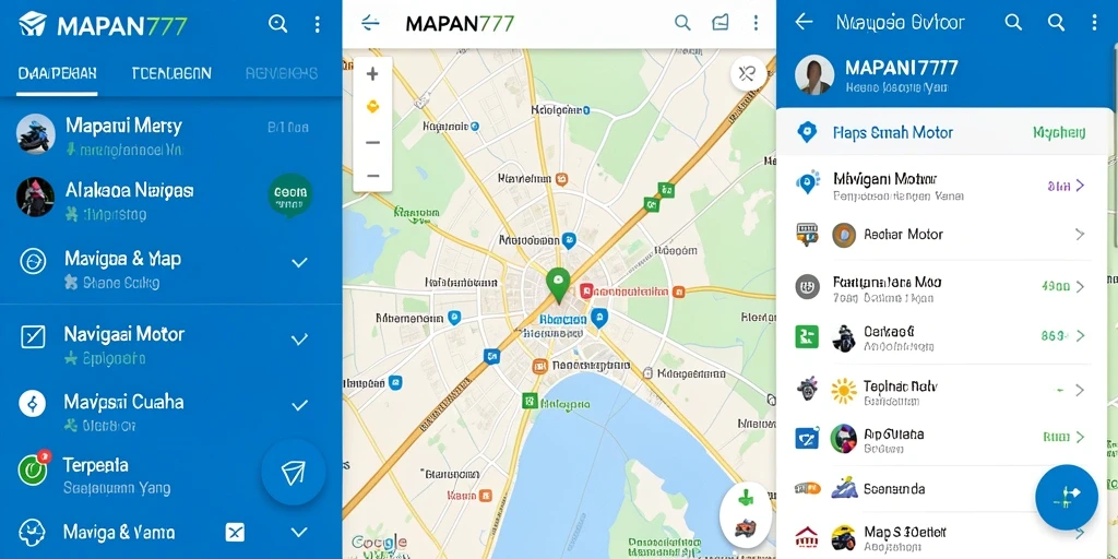 Tampilan antarmuka pengguna <strong>MAPAN777</strong> yang sederhana dan informatif untuk navigasi motor.