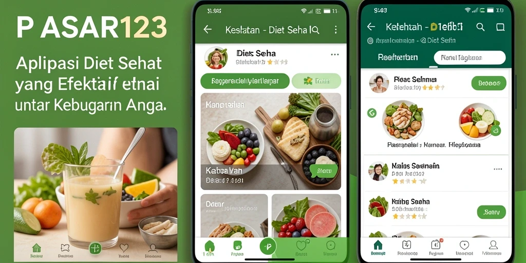 Antarmuka PASAR123 yang menarik dan fungsional untuk Diet Sehat.