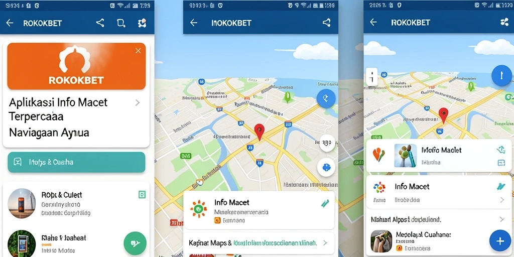 Tampilan antarmuka aplikasi ROKOKBET yang menampilkan info kemacetan terkini.