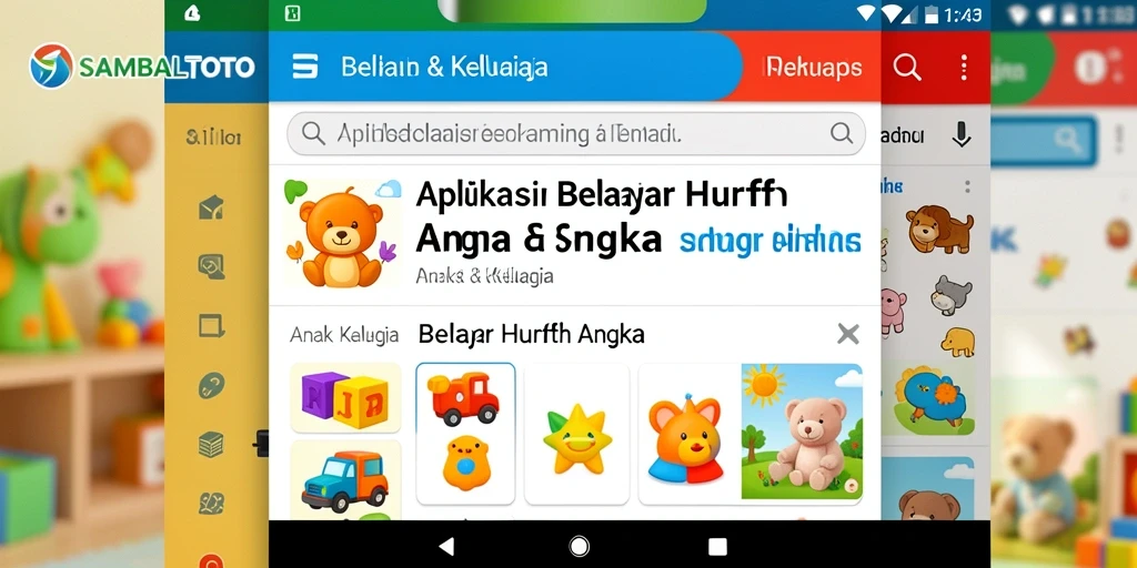 Tampilan antarmuka aplikasi SAMBALTOTO yang menarik untuk belajar huruf dan angka.