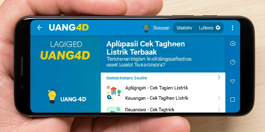 Tampilan antarmuka UANG4D untuk cek tagihan listrik yang user-friendly.